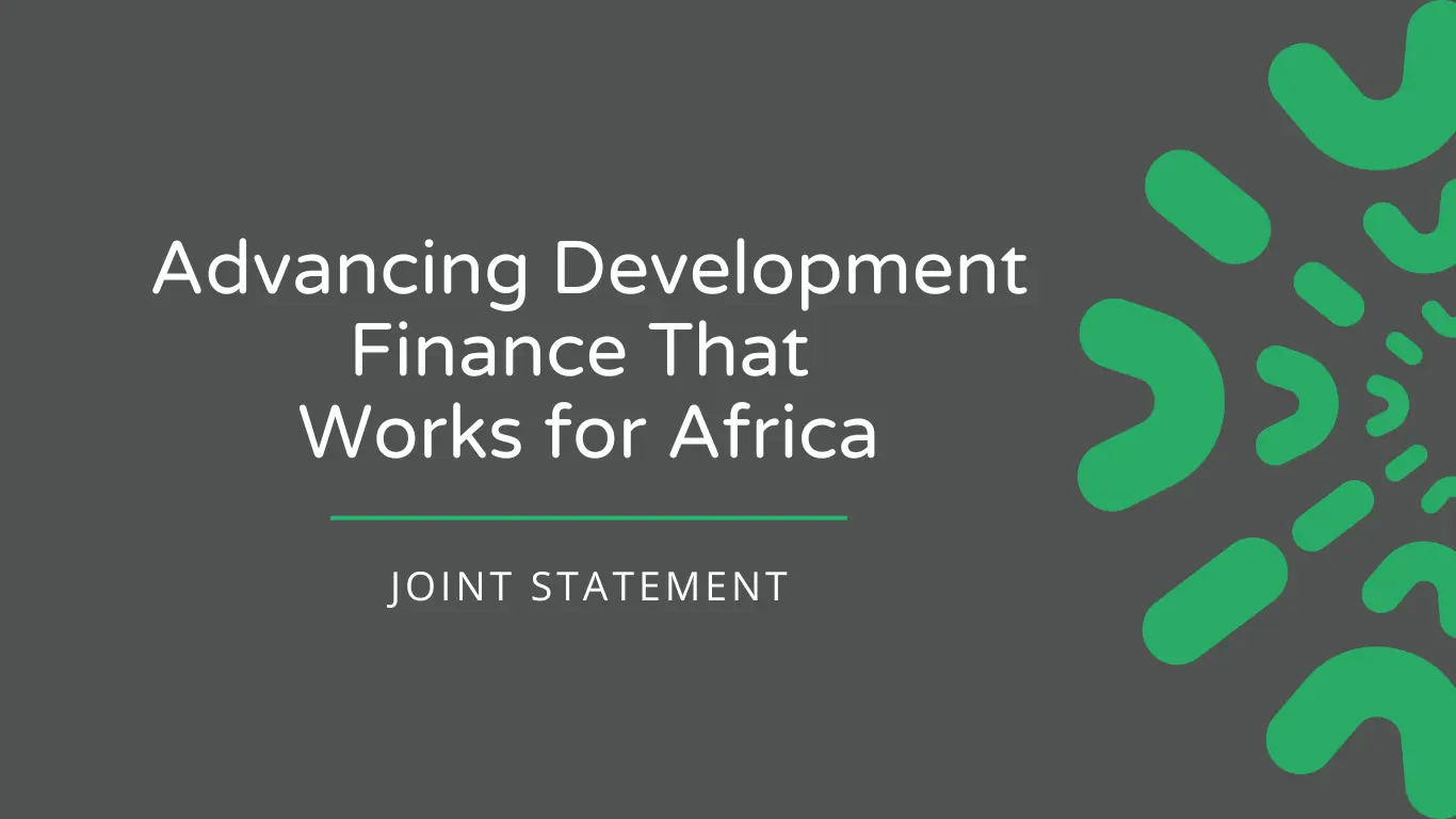 Advancing Development Finance That Works for Africa